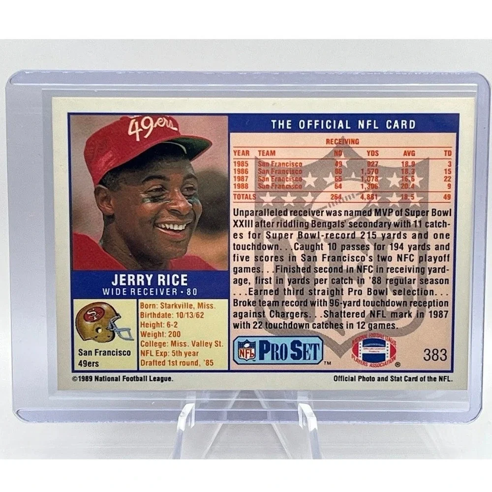 Jerry Rice 1989 Pro Set 383 NFL San Francisco 49ers Football Card